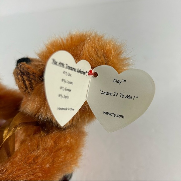 NWT TY Vintage Beanie Attic "CLAY" FUZZY BROWN bear - Picture 4 of 6